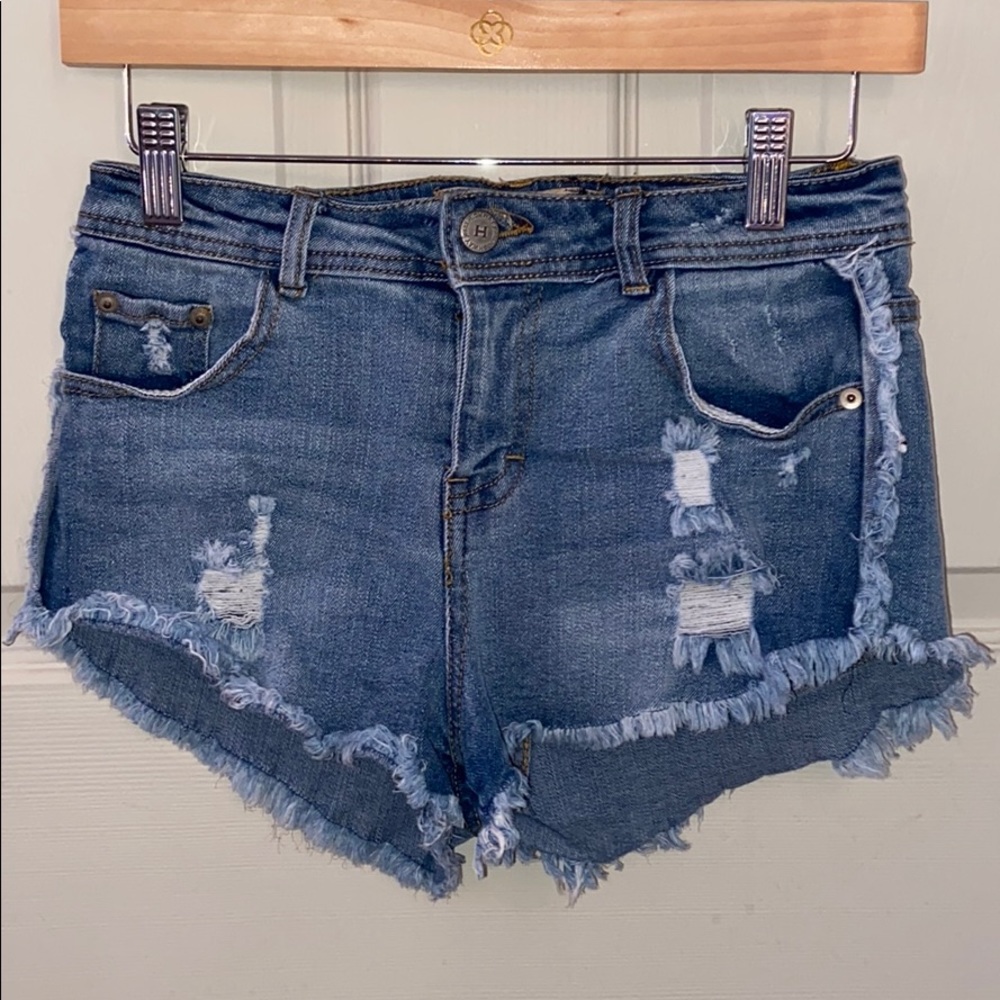 Ripped Jean Shorts, Size 3, frayed hem
